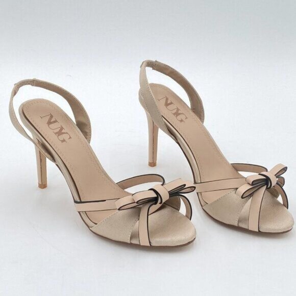 Women's Slingback Heeled Sandals Slip On Stiletto Heels Open Toe High Bow - Picture 1 of 7